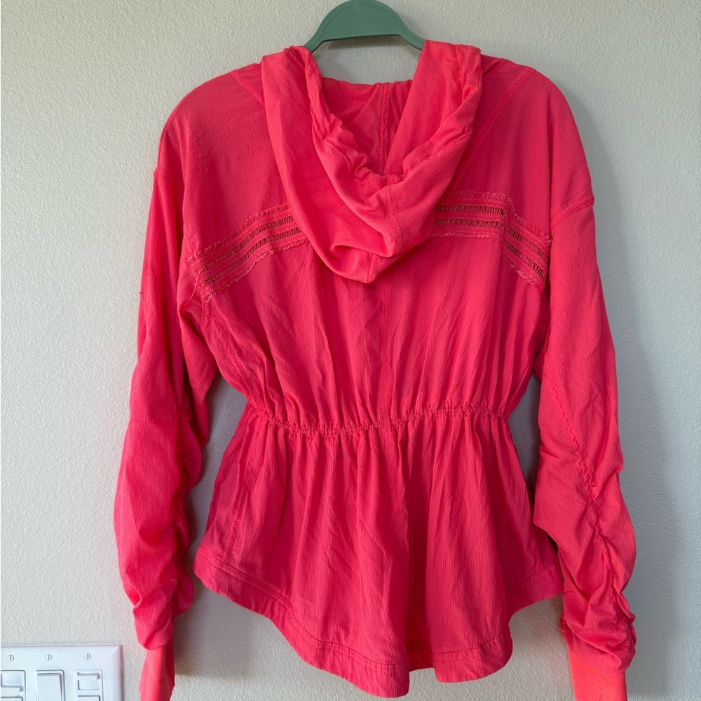 Free People Movement Pink Hooded Lightweight Jacket- Sz Small - Picture 2 of 4